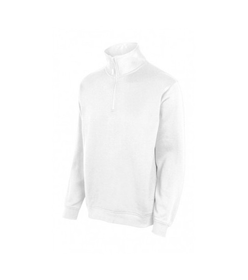 SUDADERA CON MEDIA CREMALLERA BLANCA T/M