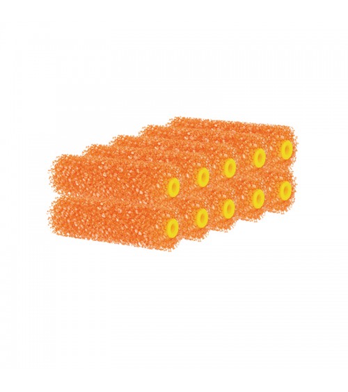 PACK 10 REC. MINI ESPONJA PORO 3 NARANJA 11CM