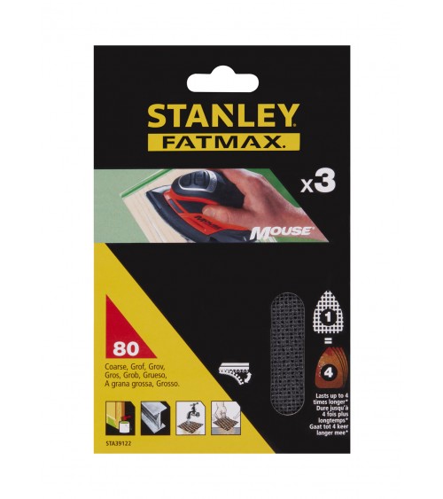 3 HOJAS DE LIJA DE MALLA PARA MOUSE, CON VELCRO. GRANO 80