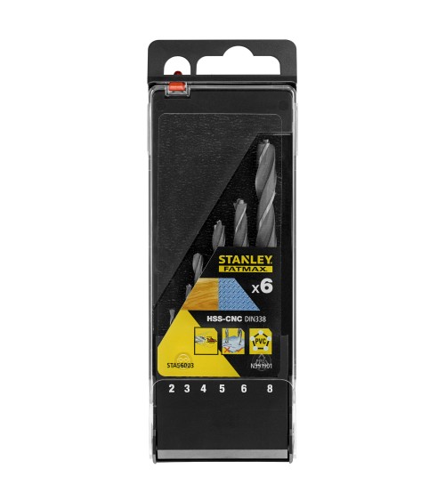 CASSETTE CON 6 BROCAS HSS-CNC CON PUNTA PILOTO