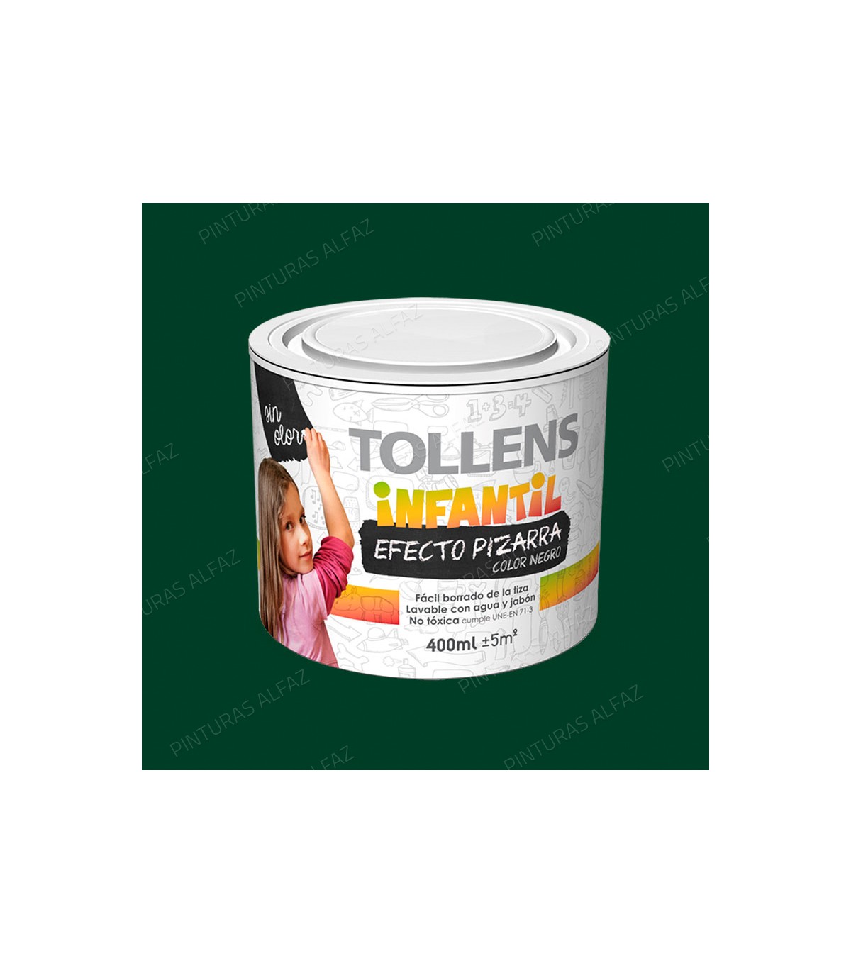 INFANTIL PIZARRA TOLLENS VERDE 400ML ***