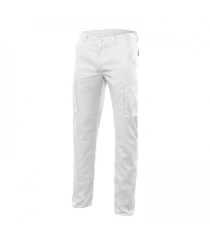 PANTALÓN MULTIBOLSILLO STRETCH BLANCO TALLA 46