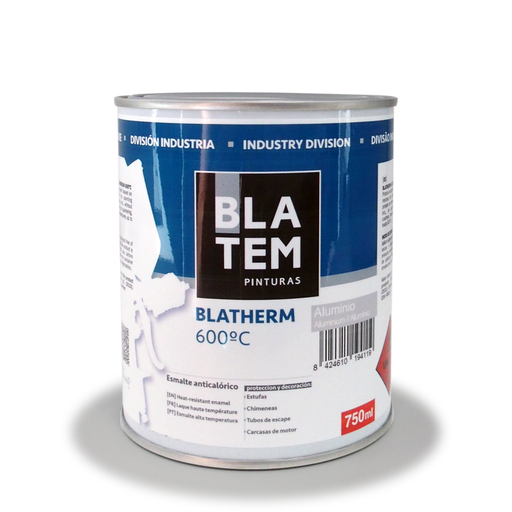 Pintura anticalórica BLATHERM Aluminio 600ºC 750ml