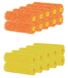 PACK 10 REC. MINI PORO 3 NARANJA 11CM