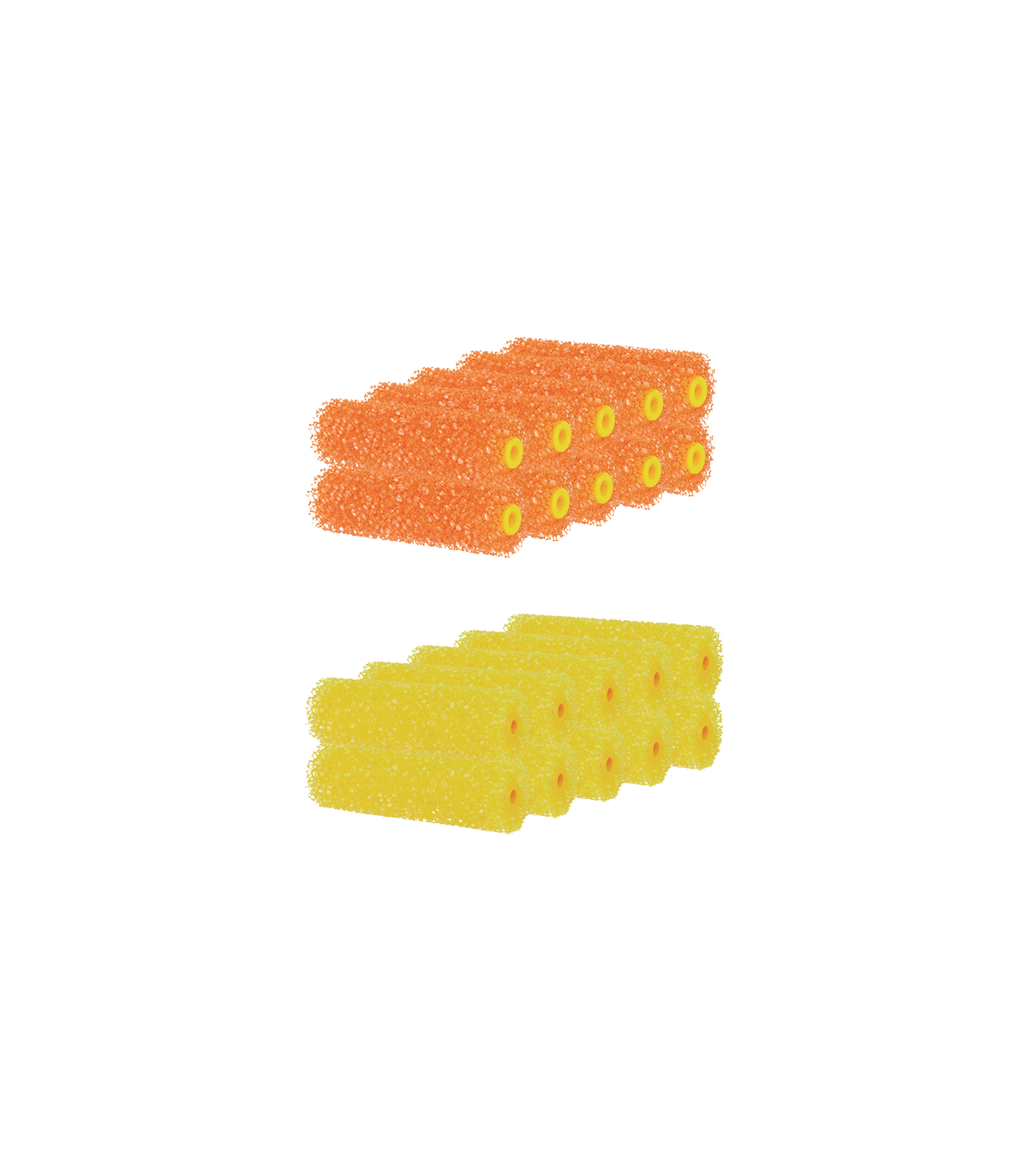 PACK 10 REC. MINI PORO 3 NARANJA 11CM